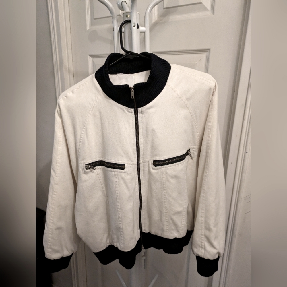 Amass Collection B&W Faux Suede Bomber Size: S